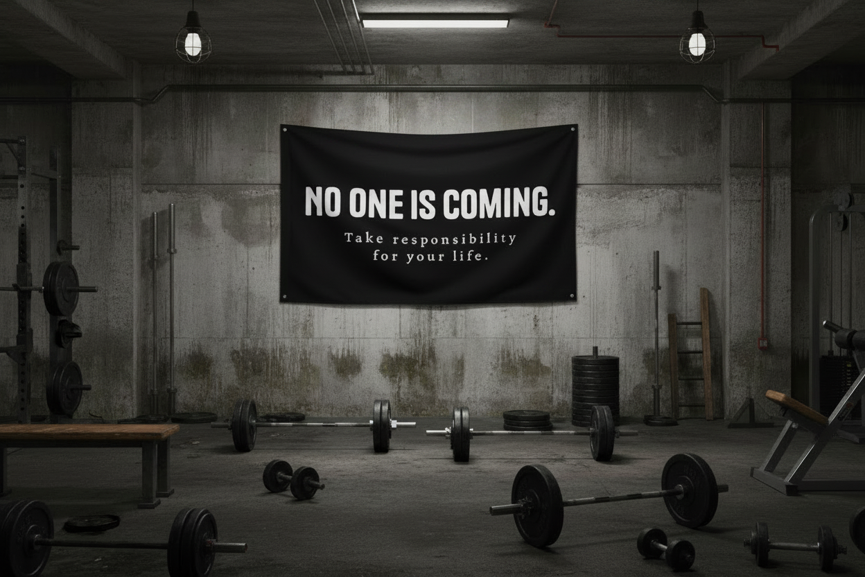 "No One Is Coming" Take Responsibility Flag | Firehouse & First Responder Decor