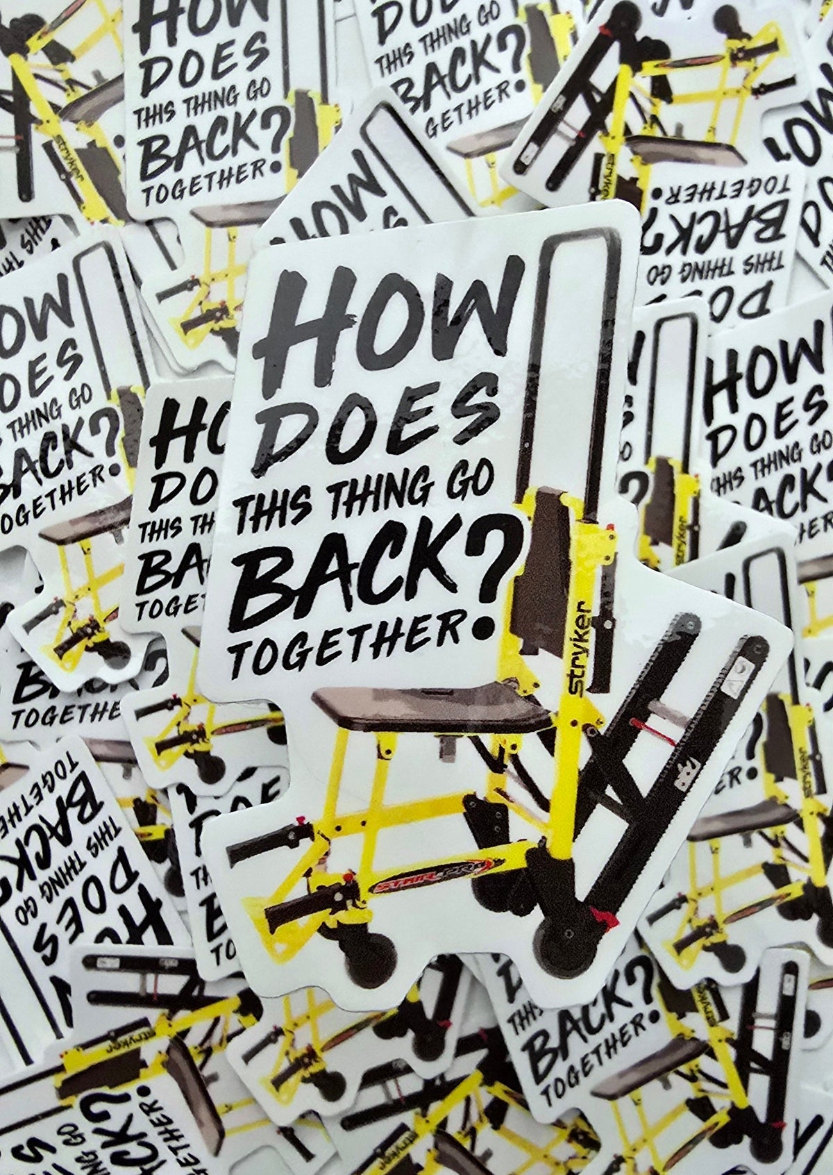 Funny Stair Chair Stryker | How does this go back together |EMT | Medic gift | Helmet Sticker Decal Gift