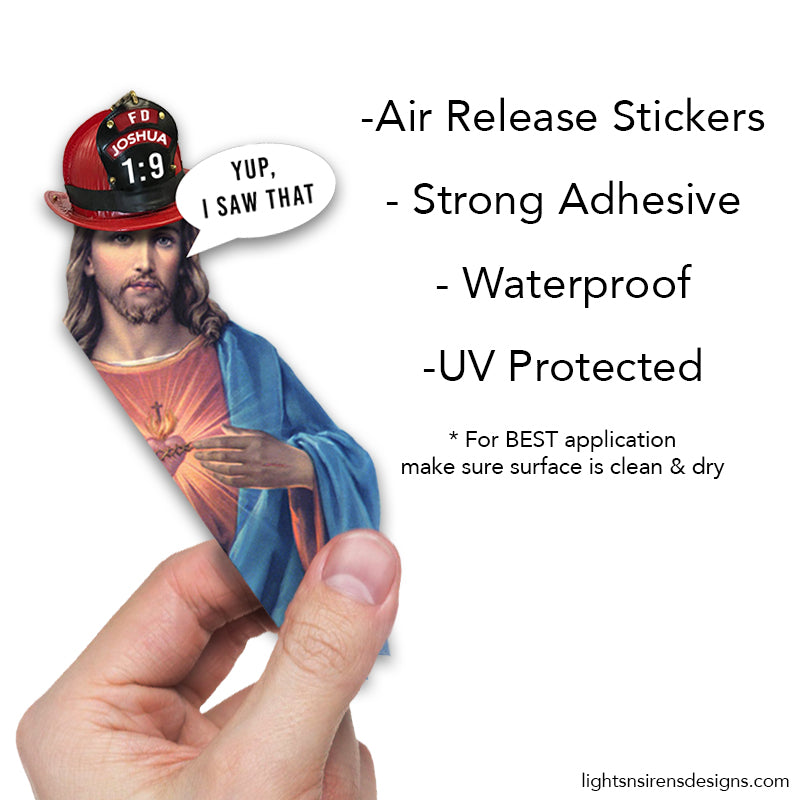 Jesus Firefighter first responder helmet car laptop sticker decal