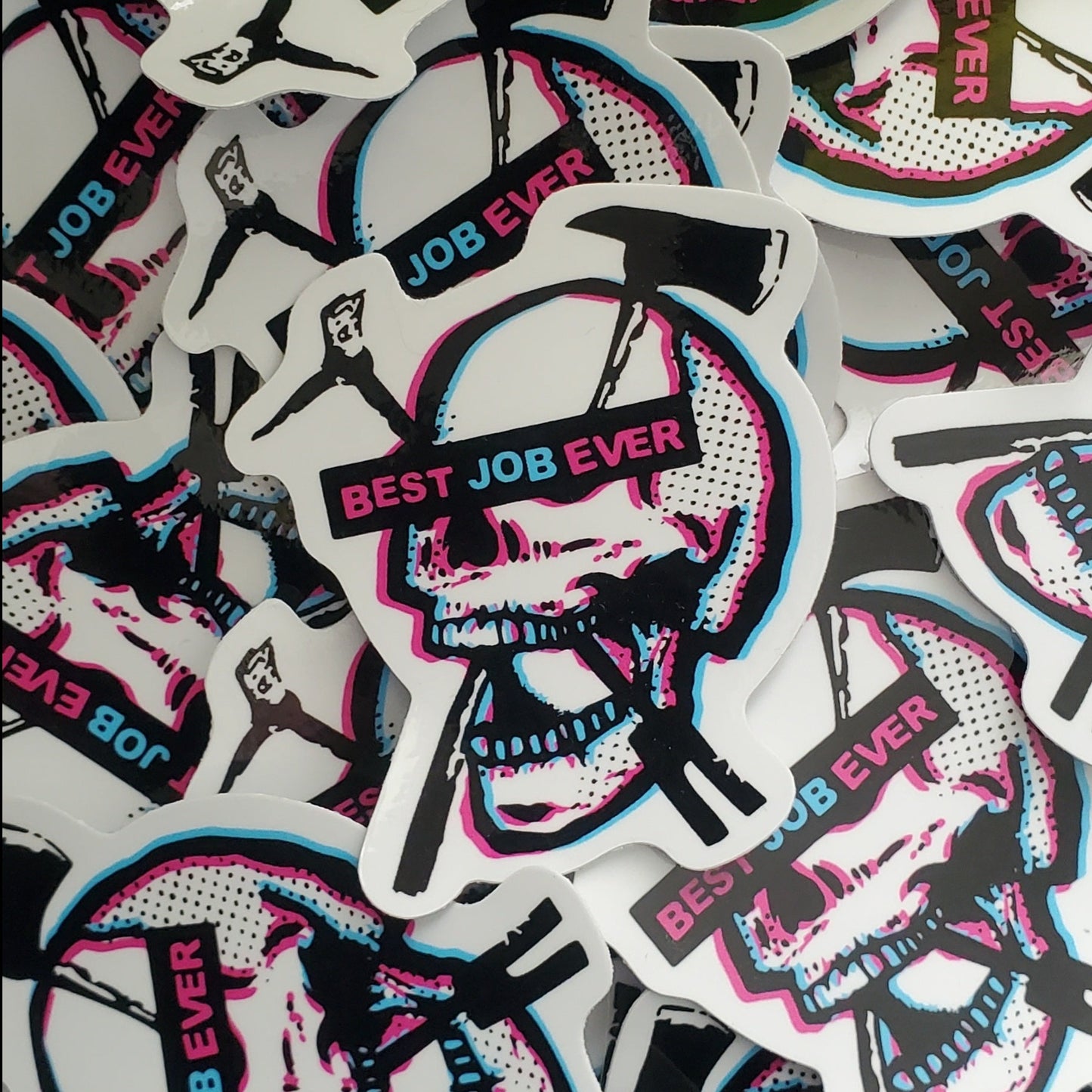 Best Job Ever Skull Firefighter Sticker