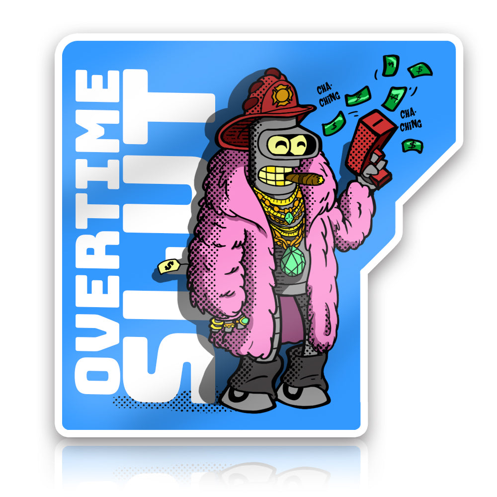 Overtime Firefighter Sticker