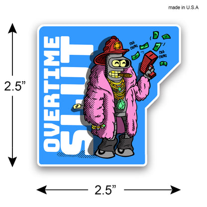 Overtime Firefighter Sticker