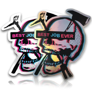 Best Job Ever Skull Firefighter Sticker