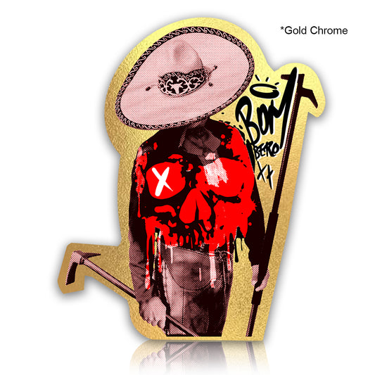 Bombero Gold Chrome Fire Helmet Sticker
