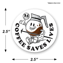 Load image into Gallery viewer, Coffee Pot Saves Lives Emt Firefighter Rescue Skull Sticker