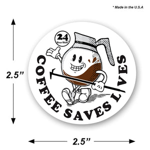 Coffee Pot Saves Lives Emt Firefighter Rescue Skull Sticker