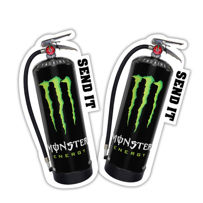 Energy Drink Firefighter Water Can- Send It Sticker decal packs