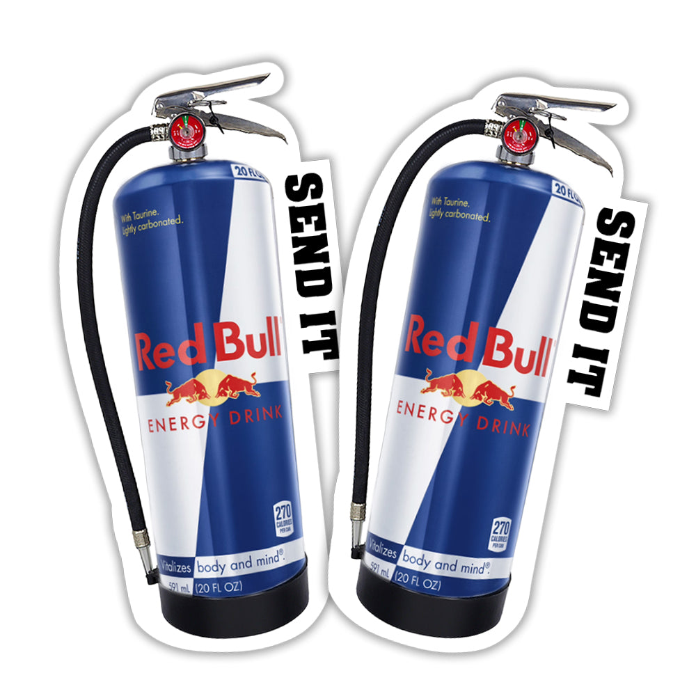 Energy Drink Firefighter Water Can- Send It Sticker decal packs