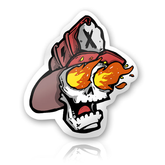 Skull Fire Eyes Firefighter Helmet Rescue Sticker
