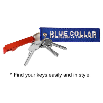 USA Blue Collar American Key Chain Tag Bottle Opener
