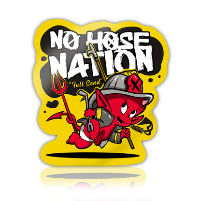 Devil Hook | No Hose Nation | Full Send Fire Helmet Sticker