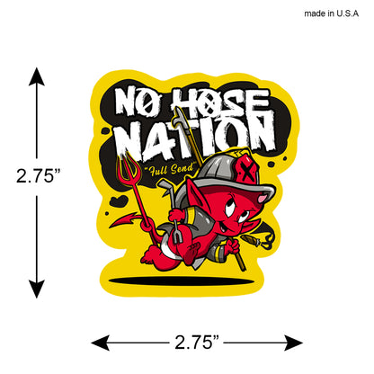 Devil Hook | No Hose Nation | Full Send Fire Helmet Sticker
