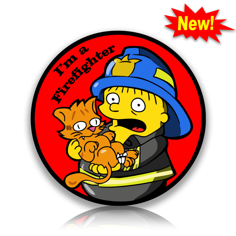 I'm a Firefighter funny Rescue making grabs Sticker – Lights & Sirens ...