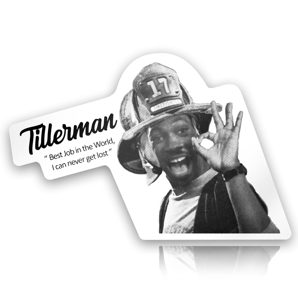 Tiller Man Firefighter Sticker