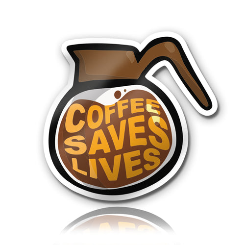 Coffee Saves Lives Emt Firefighter Rescue Skull Sticker