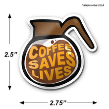 Load image into Gallery viewer, Coffee Saves Lives Emt Firefighter Rescue Skull Sticker