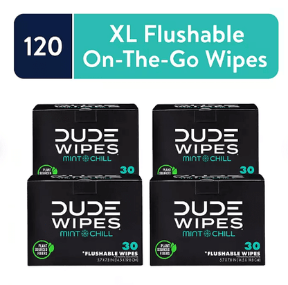 DUDE Wipes XL Flushable Wipes – Fragrance Free, Hypoallergenic Adult Wipes (400 CT / 480 CT)