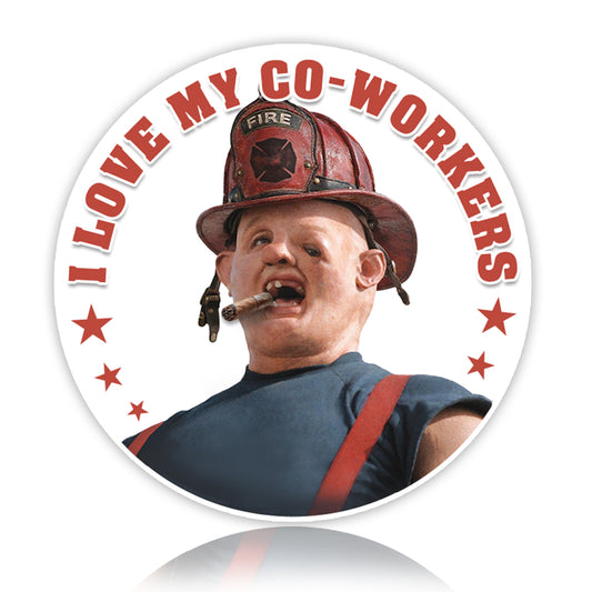 "I LOVE MY CO-WORKERS" – THE SLOTH Firefighter EDITION DECAL