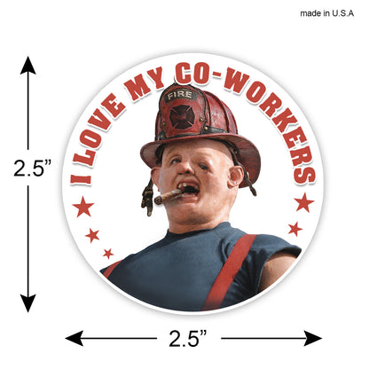 "I LOVE MY CO-WORKERS" – THE SLOTH Firefighter EDITION DECAL