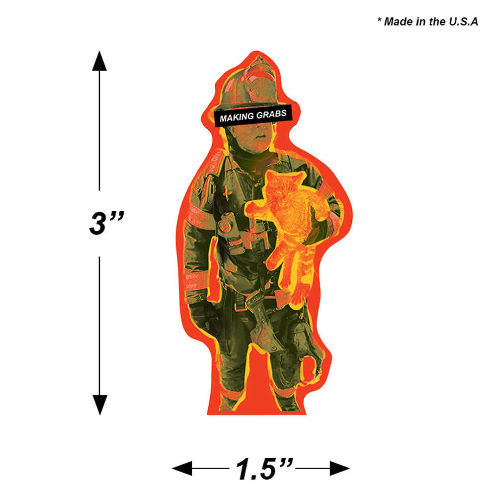 Making Grabs Firefighter Sticker