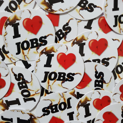I Love Jobs Firefighter Sticker
