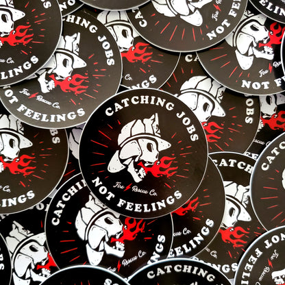 Catching Jobs Firefighter Rescue Skull Sticker