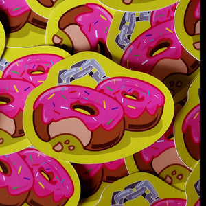 Donut Cop Police Handcuffs Sticker Decal