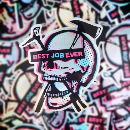 Best Job Ever Skull Firefighter Sticker