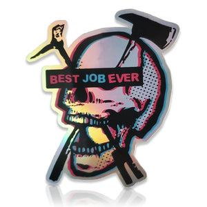 Best Job Ever Skull Firefighter Sticker