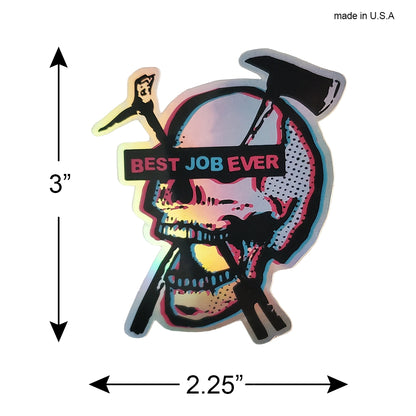 Best Job Ever Skull Firefighter Sticker