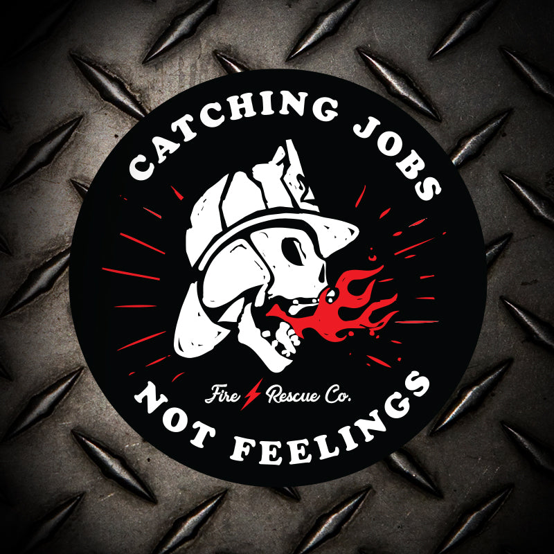Catching Jobs Firefighter Rescue Skull Sticker