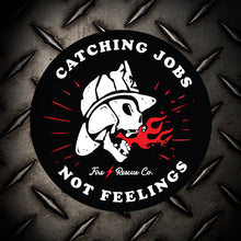 Load image into Gallery viewer, Catching Jobs Firefighter Rescue Skull Sticker