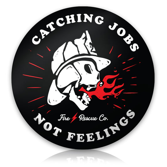 Catching Jobs Firefighter Rescue Skull Sticker