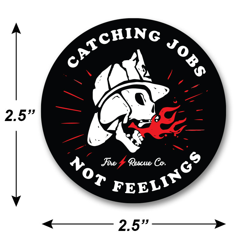Catching Jobs Firefighter Rescue Skull Sticker