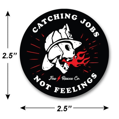 Catching Jobs Firefighter Rescue Skull Sticker