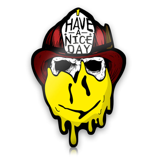 Firefighter Skull Smile face helmet sticker