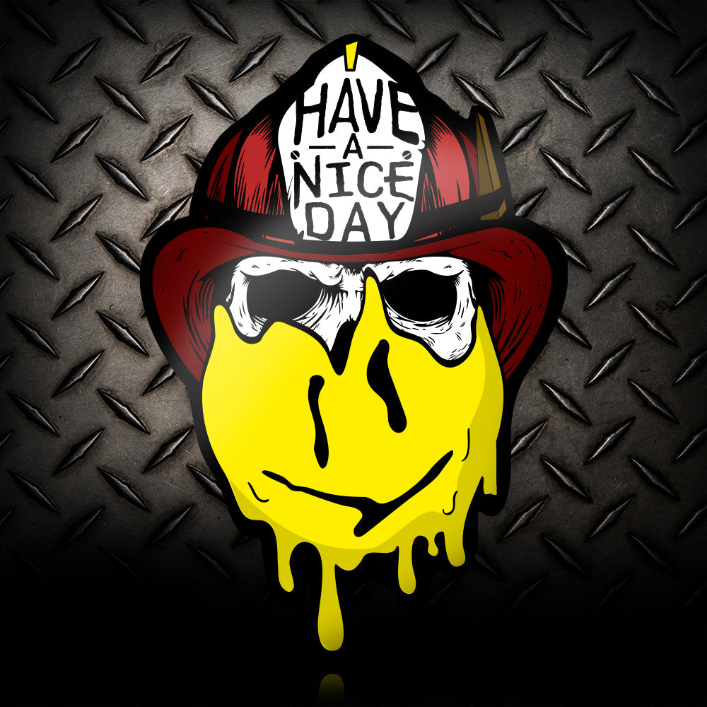 Firefighter Skull Smile face helmet sticker