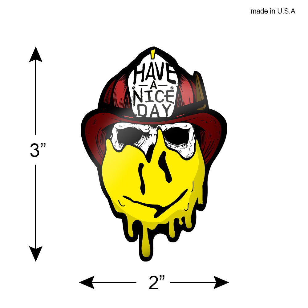 Firefighter Skull Smile face helmet sticker