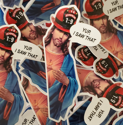 Jesus Firefighter Sticker Decal helmet