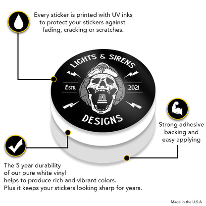 Truck Tillerman 3 Pack Firefighter Helmet Sticker