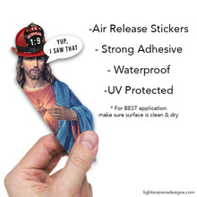 Load image into Gallery viewer, Jesus Firefighter first responder helmet car laptop sticker decal