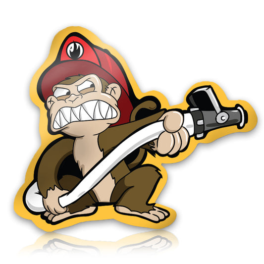 Monkey Engine Hose Dragger | Firefighter Emt Medic Sticker