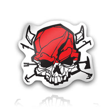 Load image into Gallery viewer, Red Skull with Hooks | Firefighter Emt Medic Sticker