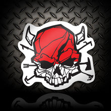 Load image into Gallery viewer, Red Skull with Hooks | Firefighter Emt Medic Sticker