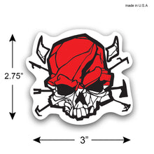 Load image into Gallery viewer, Red Skull with Hooks | Firefighter Emt Medic Sticker