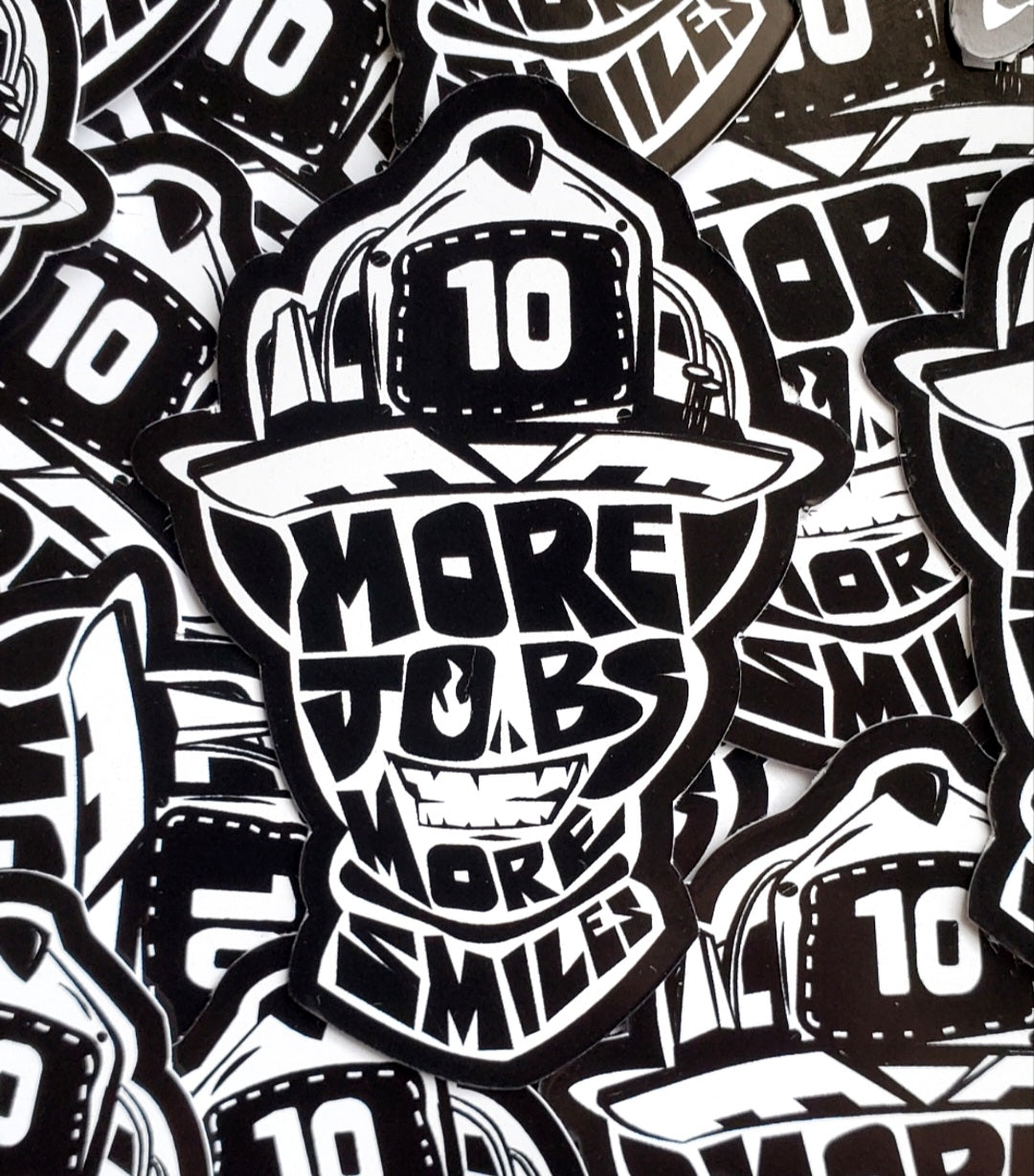 More Jobs More Smiles Firefighter Sticker