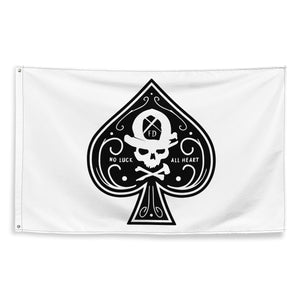 Black Spade " No Luck- All Heart" Flag
