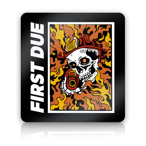 First DUE Firefighter Skull Sticker